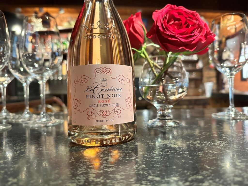 Bottle of Rose close up
