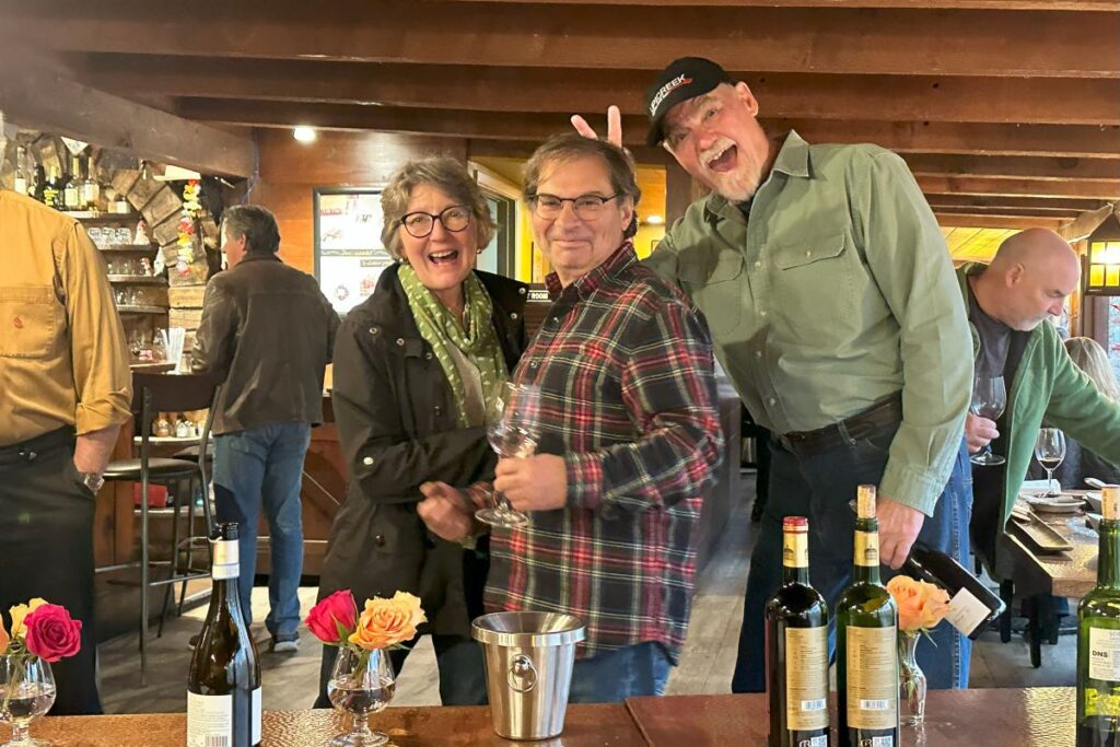 People enjoying wine club event at UTC