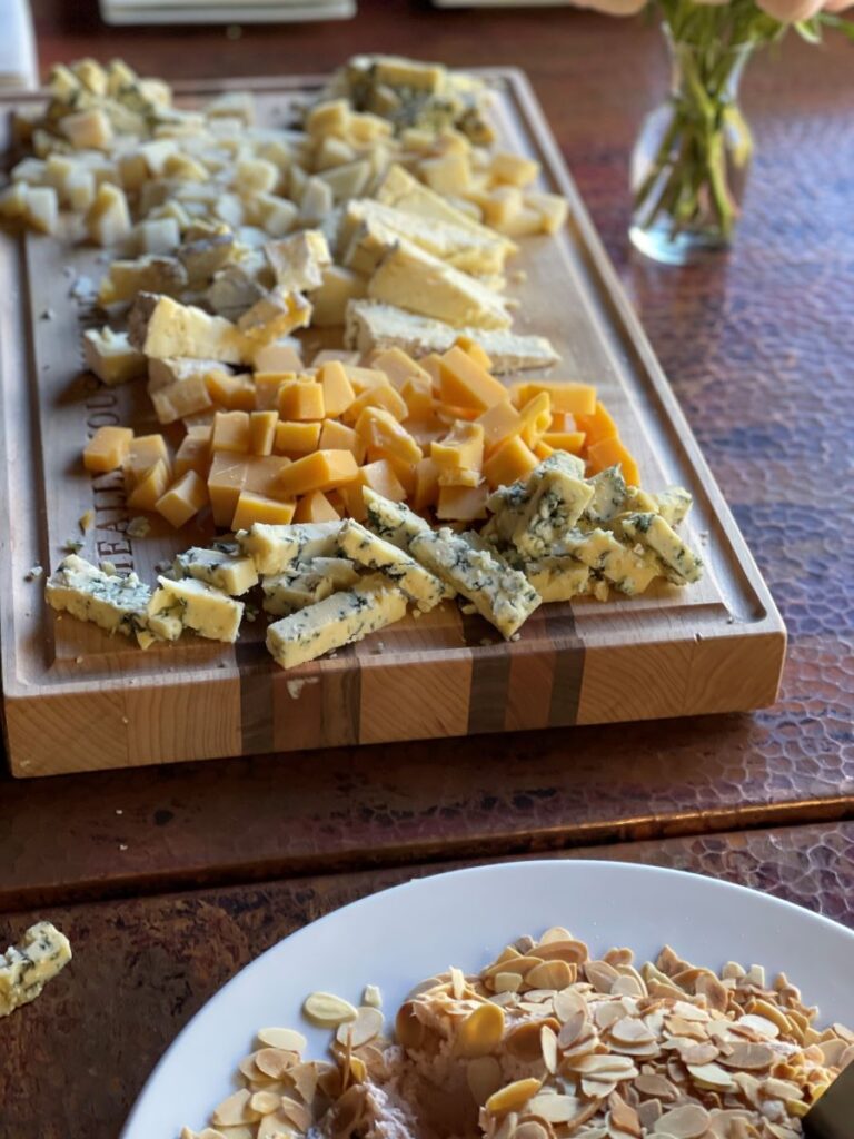 wine club event cheese board